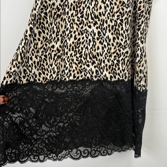 White House Black Market Animal Print & Black Lace Chemise/slip Sz Small - Picture 8 of 8